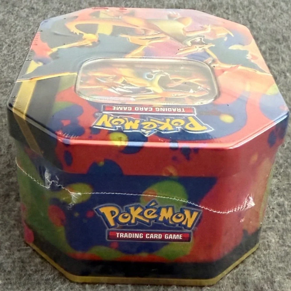 Pokemon TCG Mega Charizard Tin Mega Charizard Y ex Promo 4 Booster Packs Sealed